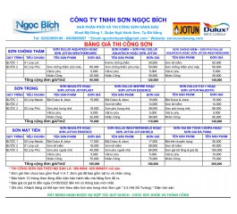 Bảng giá thi công sơn nước Dulux, Jotun tại Đà Nẵng và toàn quốc. Bảng giá thi công sơn nước Dulux, Jotun tại Đà Nẵng và toàn quốc.