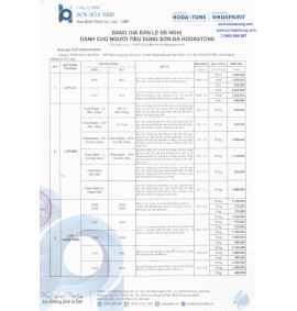 BẢNG GIÁ SƠN ĐÁ HOÀ BÌNH