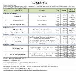 BẢNG GIÁ SƠN ĐÁ IHATA BẢNG GIÁ SƠN ĐÁ IHATA