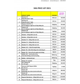 Bảng giá SIKA chính hãng mới nhất ngày 01.03.2025